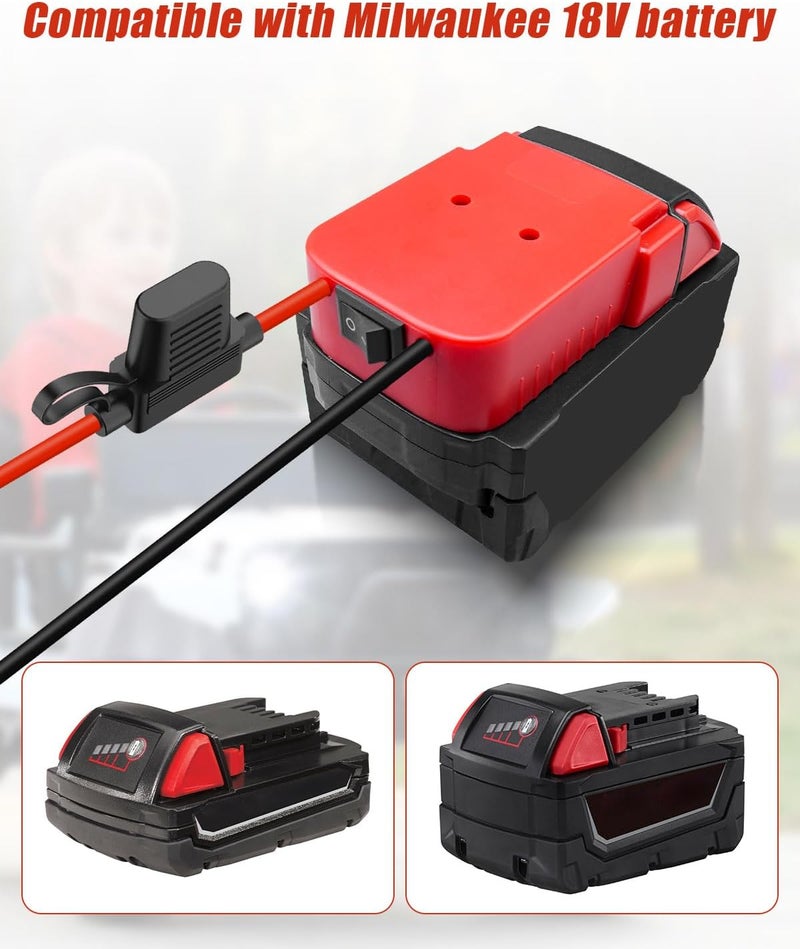UTKFHT Upgrade Power Wheel Adapter Kit Compatible with Milwaukee M18 18V Battery with Voltage Regulator Fuse and Wire Terminals, Battery Conversion Kit for DIY Radio Controlled Truck, Robotics and Car Toys - Image 3